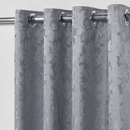 Cortina Jacquard 6,00x2,70 Para Varão Simples:Cinza - 1