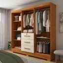 Ver imagem 6 de Guarda-Roupa 6 Portas 3 Gavetas Amanda Yescasa Marrom/Nature/Off White