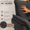 Ver imagem 5 de Kit 2 Poltronas Opala + 1 Puff Opala Confortável em Suede Cinza