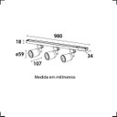 Ver imagem 3 de Spot Trilho Blumenau Preto 15w com 3 Spot 3000k Blumenau Iluminação Spot Trilho Led