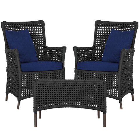 2 Poltronas e 1 Mesa Igapó em Alumínio Pintura Marrom Corda Náutica Estofado 10