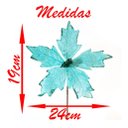 Ver imagem 3 de Kit 4 Flores Decoração Natal Artificial Brilho Azul 19cm