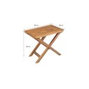 Ver imagem 3 de Mesa Lateral Madeira Maciça Eucalipto Dobrável Acabamento em Verniz Camona 