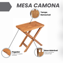 Ver imagem 7 de Mesa Lateral Madeira Maciça Eucalipto Dobrável Acabamento em Verniz Camona 