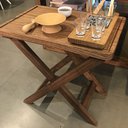 Ver imagem 1 de Mesa Lateral Madeira Maciça Eucalipto Dobrável Acabamento em Verniz Camona 