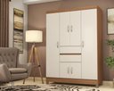 Ver imagem 1 de Guarda Roupa Solteiro 6 Portas e 2 Gavetas Ecom Ii Café Touch - Demóbile