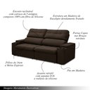 Ver imagem 2 de Sofá Retrátil e Reclinável 3 Lugares 230cm Zoho Porta Copos no Braço Veudo Marrom G22 - Gran Belo
