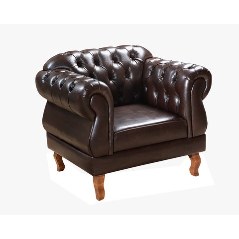 Poltrona Chesterfield Capitonê Elisabeth Duquesa - Couríssimo Marrom Café