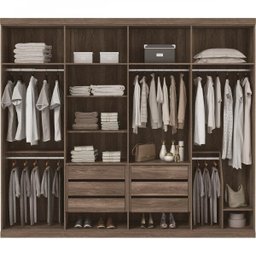 Guarda Roupa Casal 8 Portas 6 Gavetas 100% MDF Ele & Ela Santos Andirá - 2