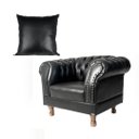 Ver imagem 1 de Uma Poltrona Chesterfield Duque + Uma Almofada Corano Preto Sala de Estar/recepção
