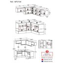 Ver imagem 5 de Armário de Cozinha Completa de Canto com Rodapé Veneza Multimóveis Mp2104.895 Preto