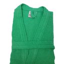 Ver imagem 2 de Roupão de Banho Adulto Atoalhado Algodão Manga 3/4 Bolso Verde Gg