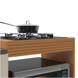 Cozinha Modulada 2 Peças com Espaço para Micro-ondas Forno e Cooktop Alícia Angelin Off White - 5