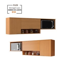 Cozinha Modulada 2 Peças com Espaço para Micro-ondas Forno e Cooktop Alícia Angelin Off White - 9