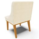 Ver imagem 5 de Kit 5 Cadeiras Decorativas Sala de Jantar Base Fixa de Madeira Firenze Veludo Bege/castanho G19 -