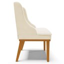 Ver imagem 2 de Kit 5 Cadeiras Decorativas Sala de Jantar Base Fixa de Madeira Firenze Veludo Bege/castanho G19 -