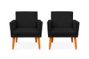 Ver imagem 1 de Kit 2 Poltrona Cadeira para Sala Confortável e Minimalista Paris em Suede