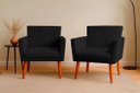 Ver imagem 2 de Kit 2 Poltrona Cadeira para Sala Confortável e Minimalista Paris em Suede