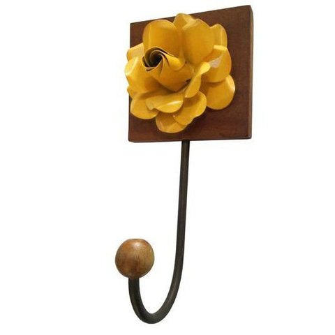 Cabide de Ferro Artesanal com Flores Rusticas para Parede com Ganchos Libertas Rosas Artesanato Cabi