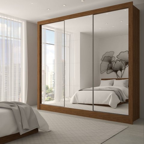 Guarda-roupa Casal Giulia 3 Portas 3 Gavetas com Espelho - Panorama Móveis