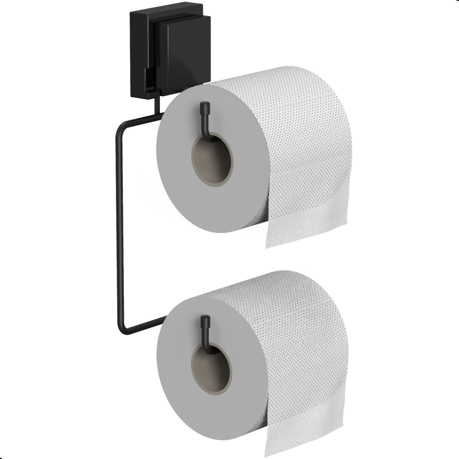 Porta Papel Higiênico com Ventosa Suporte Preto Cx.ac Arm | MadeiraMadeira
