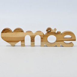 Letreiro "mãe" em Madeira Teca - Modelo I - 2