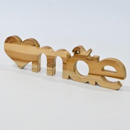 Letreiro "mãe" em Madeira Teca - Modelo I - 1