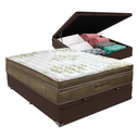 Ver imagem 1 de Cama Box Baú Casal Marrom e Colchão Gold Ultragel Molas Ensacadas Ortobom