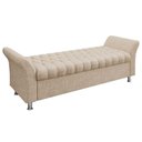 Ver imagem 1 de Recamier Puff Estofado Queen 160 Cm Ágata Linho Bege