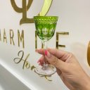 Ver imagem 2 de Taça de Cristal Mozart Para Licor Verde Claro Lapidado 17