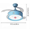 Ver imagem 4 de Ventilador de Teto Retrátil Infantil Led Bluetooth Gato