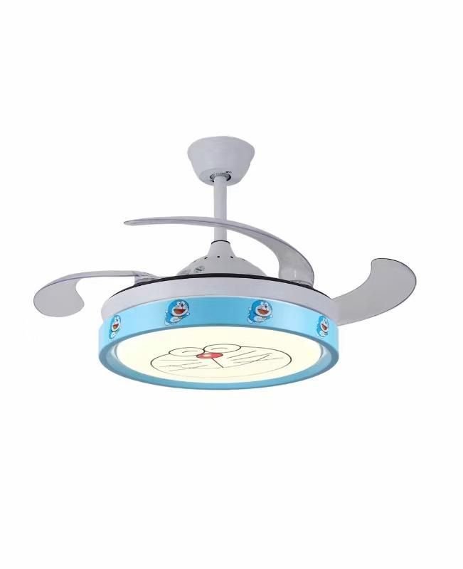 Ventilador de Teto Retrátil Infantil Led Bluetooth Gato