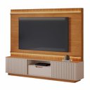 Ver imagem 3 de Estante Ripado para TV até 85 Polegadas MDF 210CMX203CM Detalhes Curvos e Rip