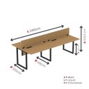 Ver imagem 3 de Plataforma de Trabalho 4 Lugares Aço Corporativa Light 240x120cm Marrom/Samba/Preto