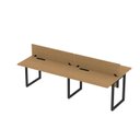 Ver imagem 6 de Plataforma de Trabalho 4 Lugares Aço Corporativa Light 240x120cm Marrom/Samba/Preto