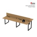 Ver imagem 5 de Plataforma de Trabalho 4 Lugares Aço Corporativa Light 240x120cm Marrom/Samba/Preto