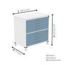 Ver imagem 3 de Mapoteca 10 Gavetas 120,4cm x 122,3cm Aço Branco/Azul Dali