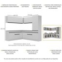 Ver imagem 6 de Armário de Cozinha Completa de Canto com Rodapé Veneza Multimóveis V2101 Branco/Preto