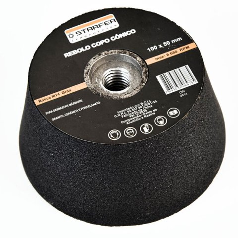 Rebolo Copo M14 100 X 50mm Starfer Grão 80