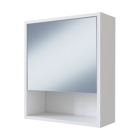 Armário para Banheiro 1 Porta com Espelho B85 Branco Novam