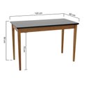 Ver imagem 2 de Mesa de Jantar Barcelona Madeira Maciça - Amêndoa - Tampo 120x60cm Preto/vidro Preto