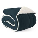 Ver imagem 1 de Coberdrom Cobertor Queen 1 Peça Maya Manta Soft e Sherpa de Carneiro 100% Poliéster - Azul