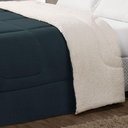 Ver imagem 4 de Coberdrom Cobertor Queen 1 Peça Maya Manta Soft e Sherpa de Carneiro 100% Poliéster - Azul