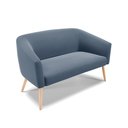 Ver imagem 3 de Kit 01 Namoradeira 02 Lugares e 02 Poltronas Stella Suede Pés Palito Natural - D’Rossi - Azul Marinh