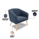 Ver imagem 5 de Kit 01 Namoradeira 02 Lugares e 02 Poltronas Stella Suede Pés Palito Natural - D’Rossi - Azul Marinh