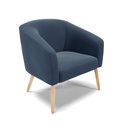 Ver imagem 4 de Kit 01 Namoradeira 02 Lugares e 02 Poltronas Stella Suede Pés Palito Natural - D’Rossi - Azul Marinh