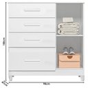 Ver imagem 6 de Guarda Roupa Casal Panamá com Cômoda Vênus com Pés e Armário Multiuso Jade Branco Brilho– Moval