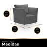 Kit 02 Poltronas Decorativa para Sala e Quarto Lisboa Suede Cinza Escuro - 2