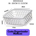 Ver imagem 3 de 12 Cesto Organizador Multiuso Médio 20x15 Transparente para Closet, Armário e Gaveta
