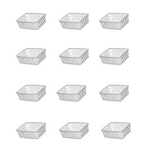 12 Cesto Organizador Multiuso Médio 20x15 Transparente para Closet, Armário e Gaveta
